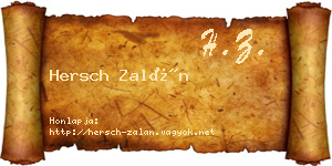 Hersch Zalán névjegykártya
